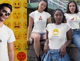 three emoji t-shirt on designhero.shop