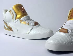 Sneakers, Alain Mukendi, Superstar Gold 24 carrat, TV show, Jordan Celtics, DJ Daddy K
