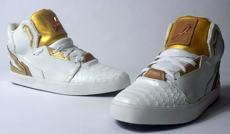 Sneakers, Alain Mukendi, Superstar Gold 24 carrat, TV show, Jordan Celtics, DJ Daddy K